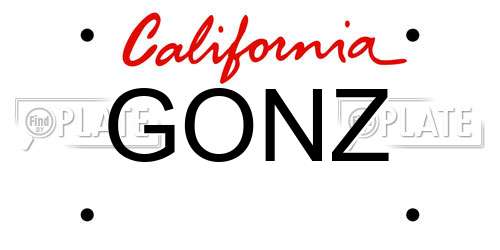 GONZ California License Plate