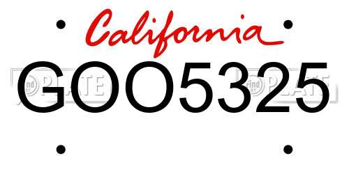 GOO5325 California License Plate