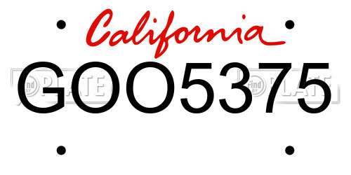 GOO5375 California License Plate