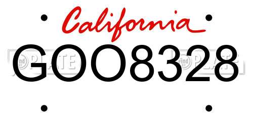 GOO8328 California License Plate