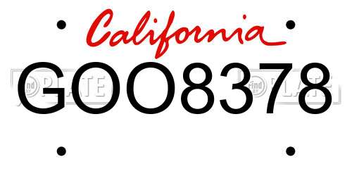 GOO8378 California License Plate