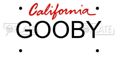 GOOBY California License Plate