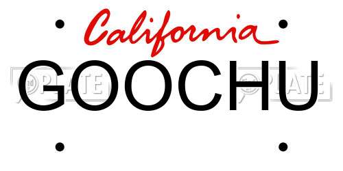 GOOCHU California License Plate