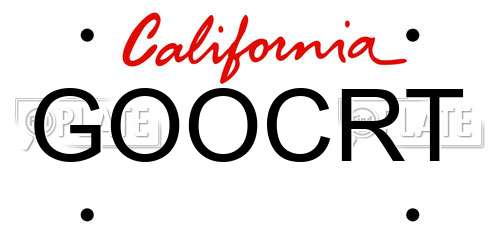 GOOCRT California License Plate