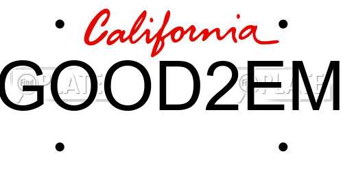 GOOD2EM California License Plate