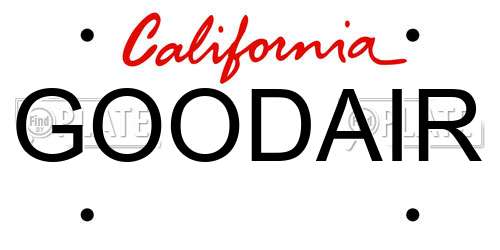 GOODAIR California License Plate