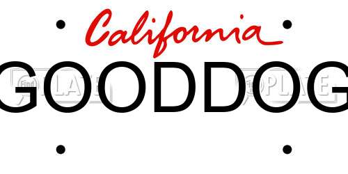 GOODDOG California License Plate