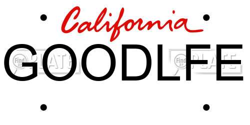 GOODLFE California License Plate