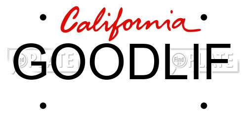 GOODLIF California License Plate
