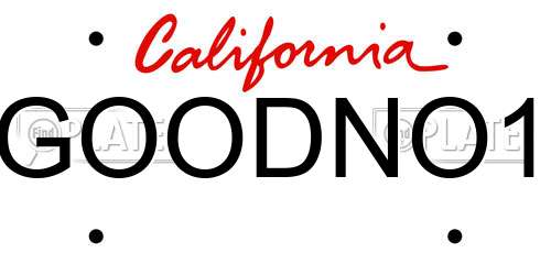 GOODNO1 California License Plate