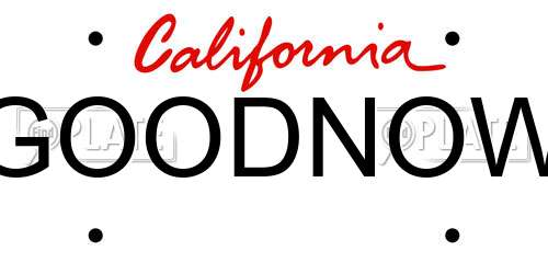 GOODNOW California License Plate