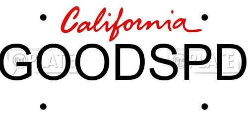 GOODSPD California License Plate