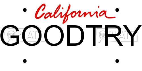 GOODTRY California License Plate