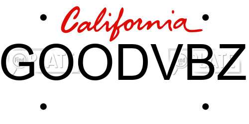 GOODVBZ California License Plate