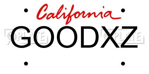 GOODXZ California License Plate