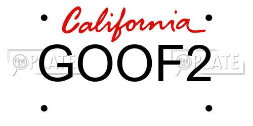 GOOF2 California License Plate