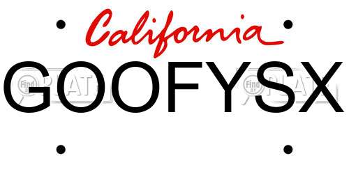 GOOFYSX California License Plate