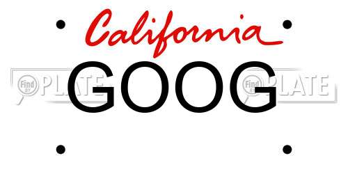 GOOG California License Plate