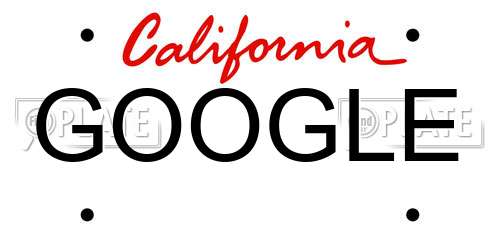 GOOGLE California License Plate