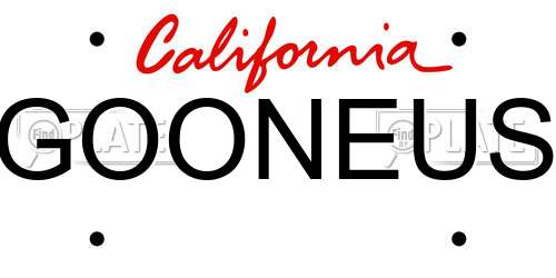 GOONEUS California License Plate