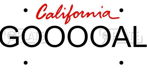 GOOOOAL California License Plate
