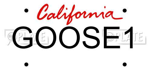 GOOSE1 California License Plate