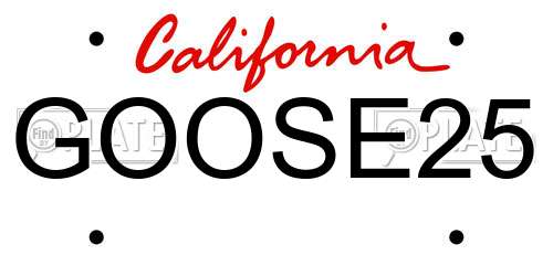 GOOSE25 California License Plate