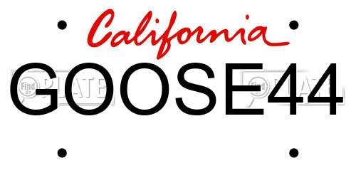 GOOSE44 California License Plate