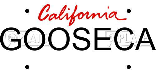 GOOSECA California License Plate