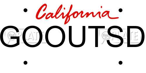 GOOUTSD California License Plate