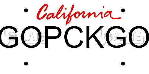 GOPCKGO California License Plate