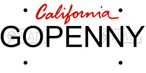 GOPENNY California License Plate
