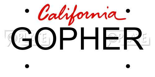 GOPHER California License Plate