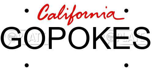 GOPOKES California License Plate