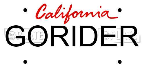GORIDER California License Plate