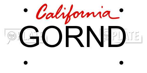 GORND California License Plate