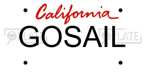 GOSAIL California License Plate