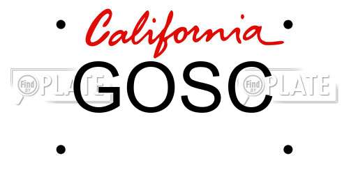GOSC California License Plate