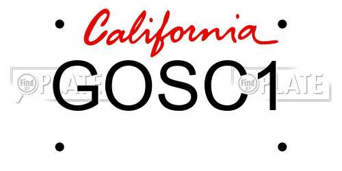 GOSC1 California License Plate