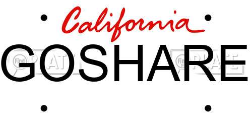 GOSHARE California License Plate