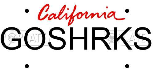 GOSHRKS California License Plate