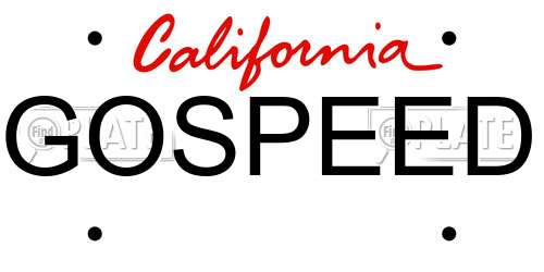 GOSPEED California License Plate
