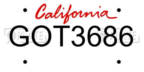 GOT3686 California License Plate