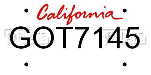 GOT7145 California License Plate