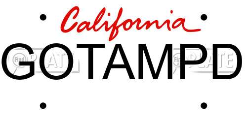 GOTAMPD California License Plate