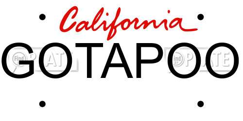 GOTAPOO California License Plate