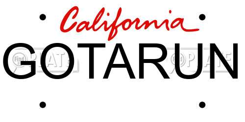 GOTARUN California License Plate