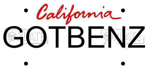 GOTBENZ California License Plate