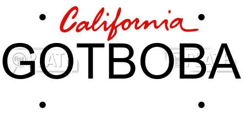GOTBOBA California License Plate