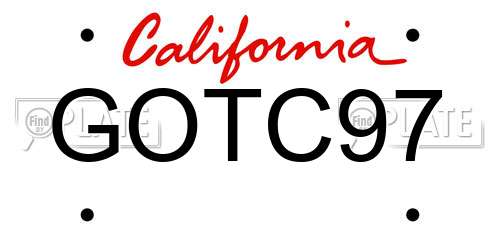 GOTC97 California License Plate